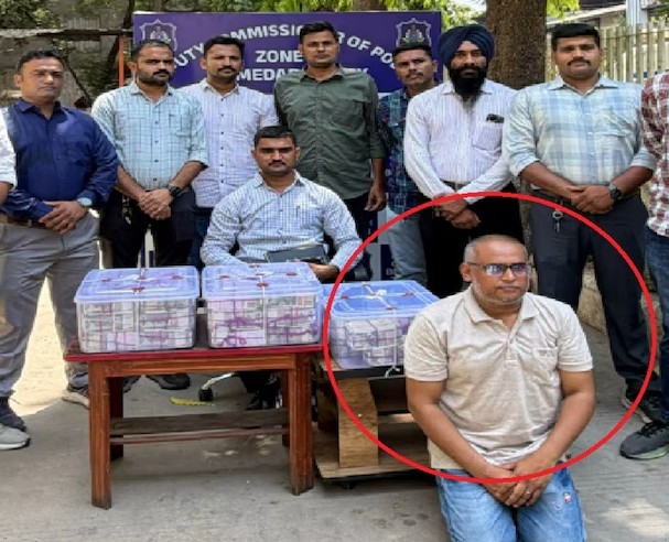 पुलिस हिरासत में आरोपी हर्षसिद्ध कादियार।