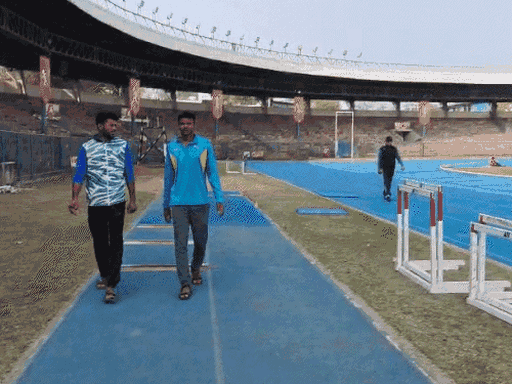 भोपाल के टीटी नगर स्टेडियम में देव मीणा।