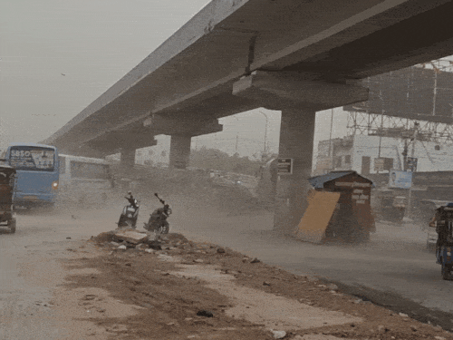 सीकर में 10 मिनट तक 70 किलोमीटर प्रति घंटे की रफ्तार से तेज आंधी चली।