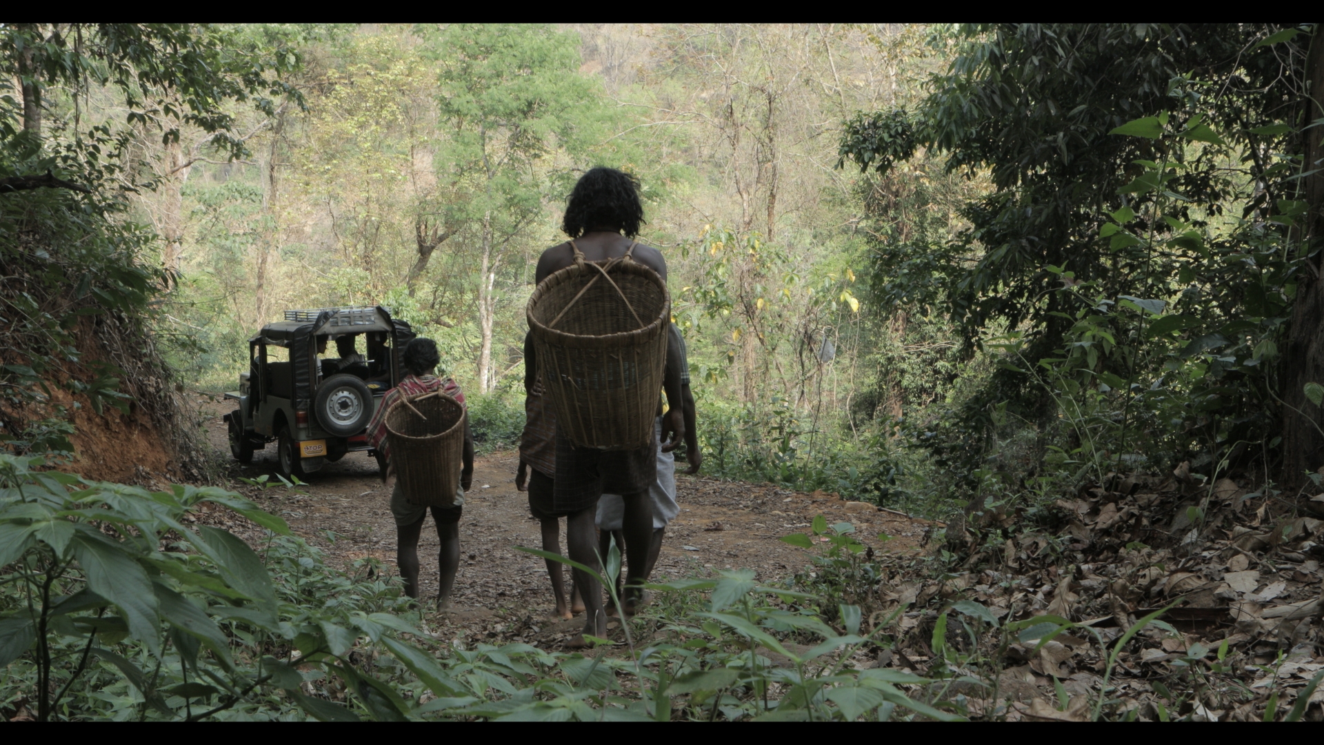 Cholanaickan carrying a bamboo basket, in which they carry wild things including honey. Photo- KA Shahji