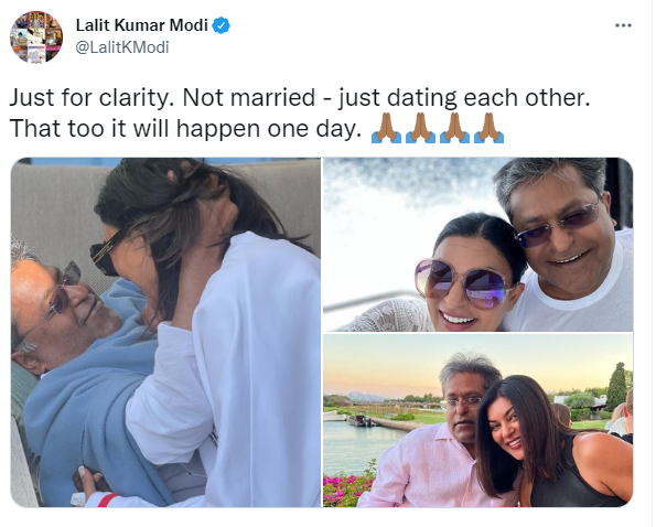 Rumours of their marriage started spreading due to Lalit's post. After which, he clarified that the two have not gotten married.