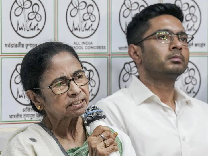 ममता बनर्जी ने 4 मई को विधानसभा चुनाव में हार के अगले दिन कालीघाट स्थित अपने आवास पर प्रेस कॉन्फ्रेंस की थी। - Dainik Bhaskar
