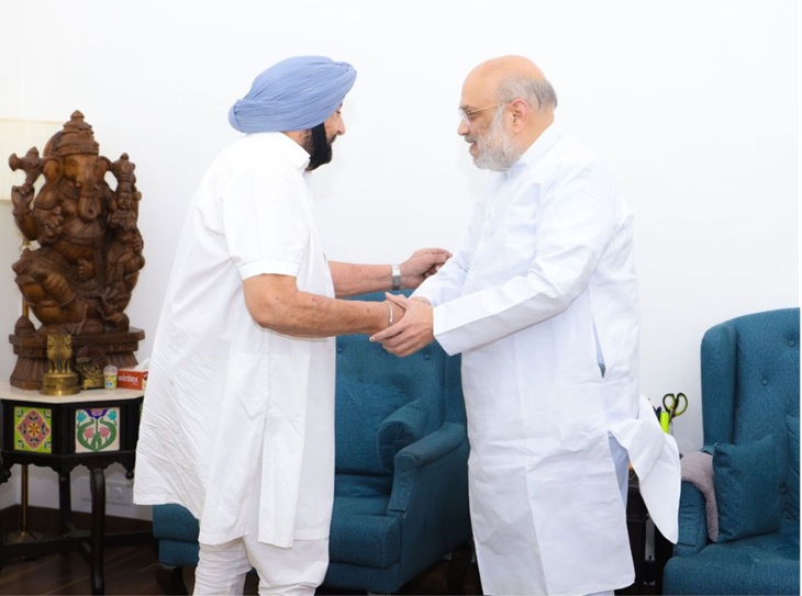 दिल्ली में अमित शाह से मिले कैप्टन अमरिंदर सिंह।