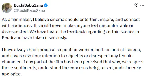 Post by director Buchi Babu Sana.
