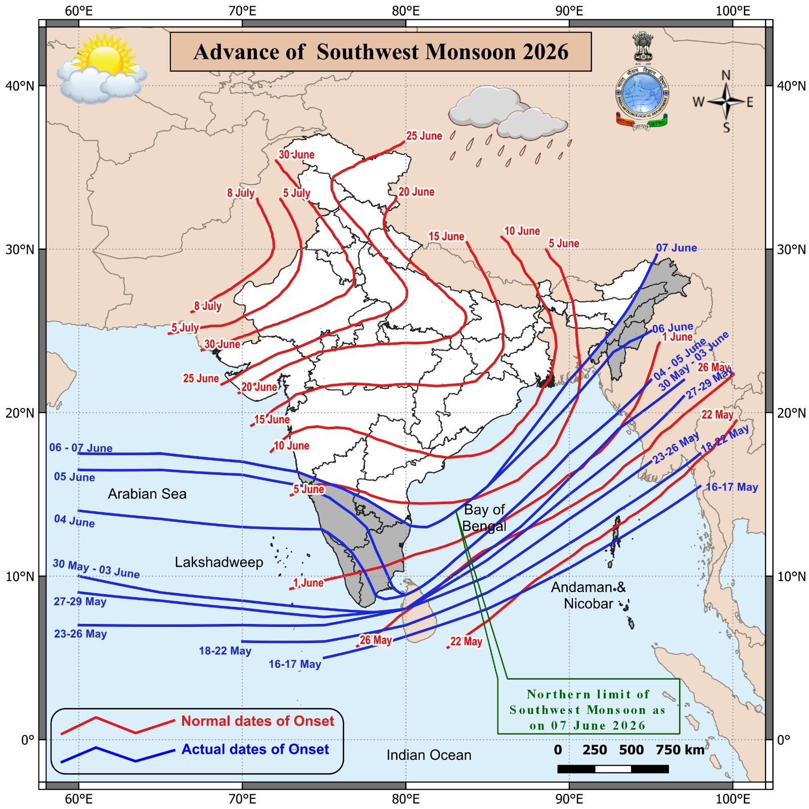 रविवार तक मानसून की तस्वीर।