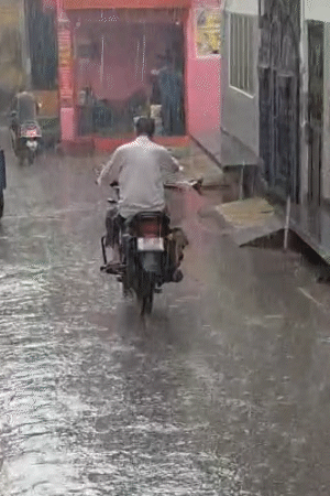 संभल में गुरुवार सुबह तेज बारिश हुई। तेज हवाओं की वजह से मौसम ठंडा हो गया।