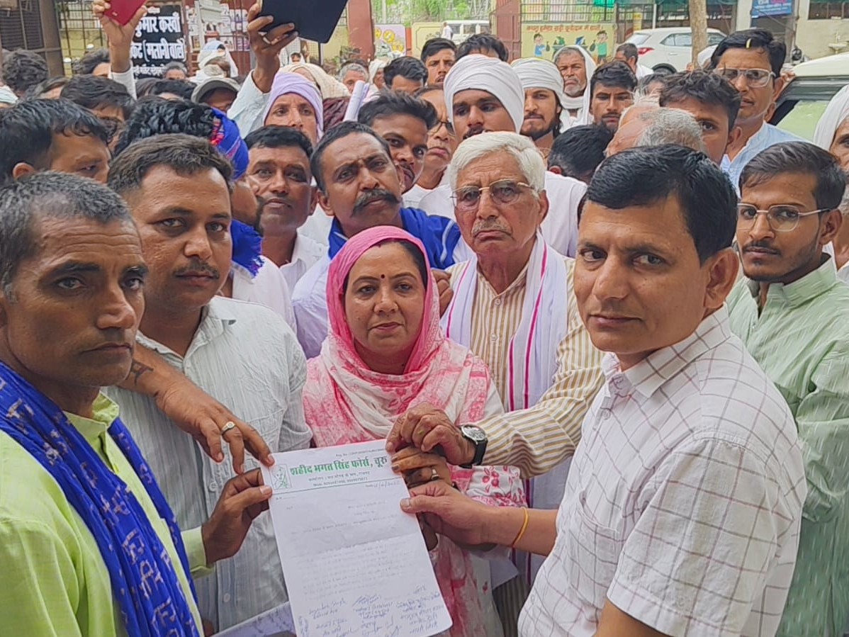 शहीद भगतसिंह फोर्स द्वारा एसडीएम का ज्ञापन सौंपा