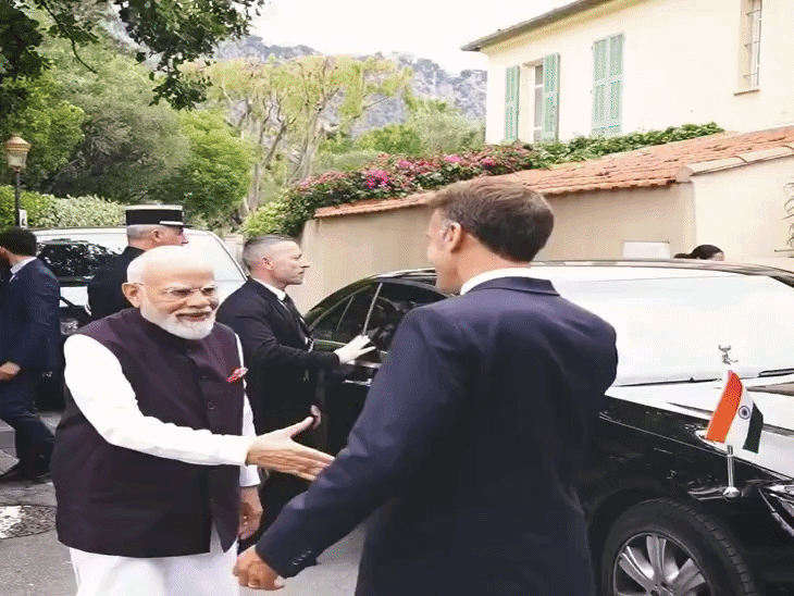 फ्रांसीसी राष्ट्रपति ने ये वीडियो किया शेयर।