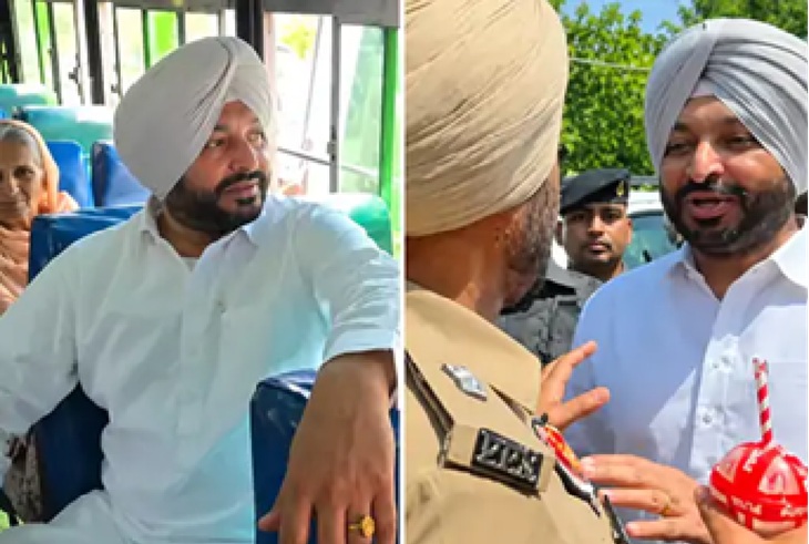 केंद्रीय मंंत्री रवनीत सिंह बिट्टू पुलिस वालों से बाचतीत करते हुए। फाइल फोटो