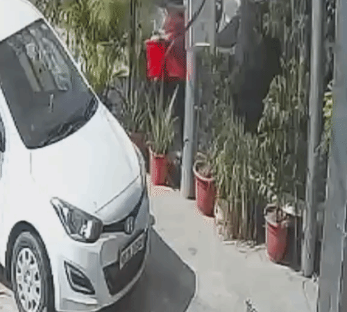 हादसे के वक्त बीजेपी नेता विकास गोयल दो कारों के बीच फंसे हुए थे.