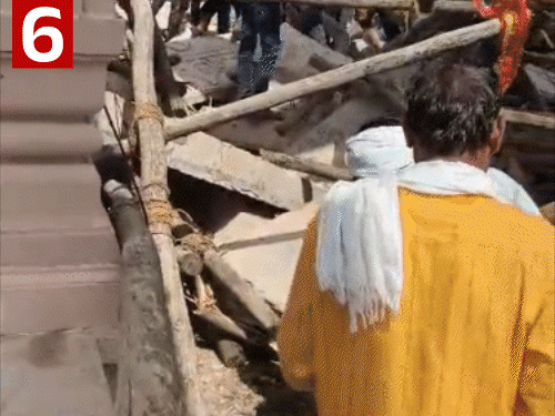 मारुति मंदिर के सभा मंडप को पत्थर से बनाया जा रहा था। दर्शन करने आए लोगों पर यही पत्थर गिरे, जिससे उन्हें बचने का मौका नहीं मिला।