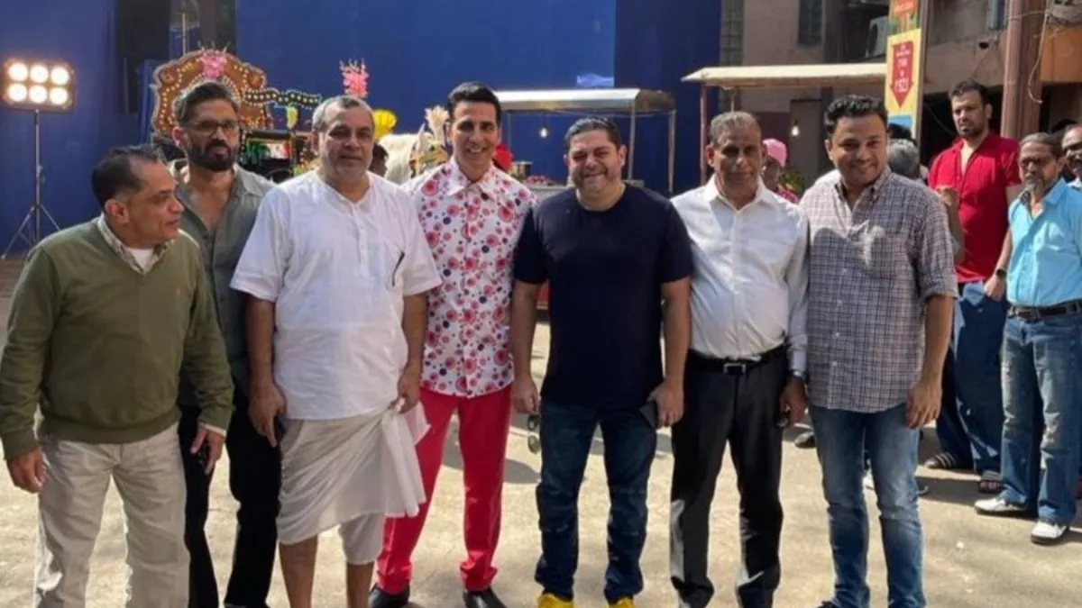 हेरा फेरी 3 की शूटिंग की तस्वीर।