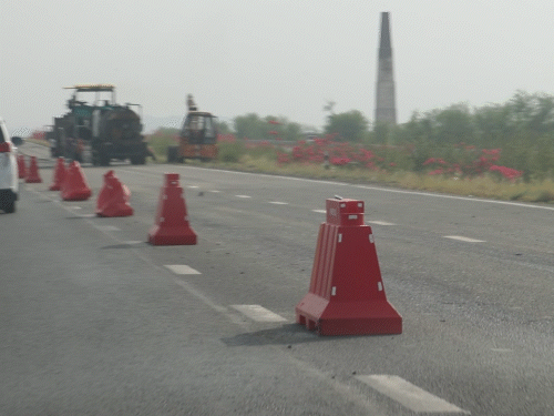 Even when the Bhaskar team was on the journey, repair work was going on in many places along the way.