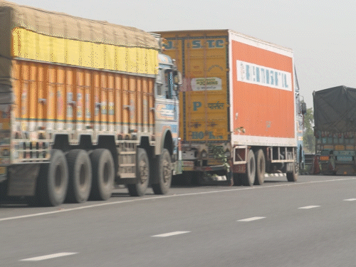 Due to the presence of dhabas, drivers park their trucks on the side of the road, which creates a risk of accidents.