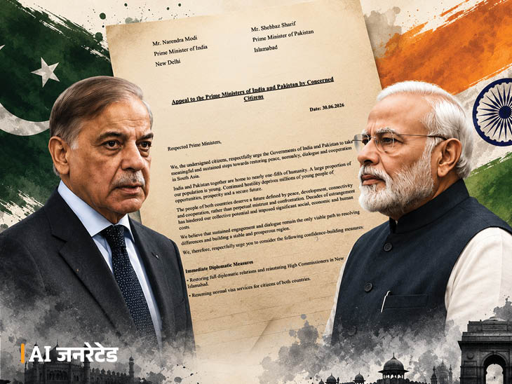 चिट्ठी पर भारत की 61 और पाकिस्तान की 56 हस्तियों के साइन हैं। - Dainik Bhaskar