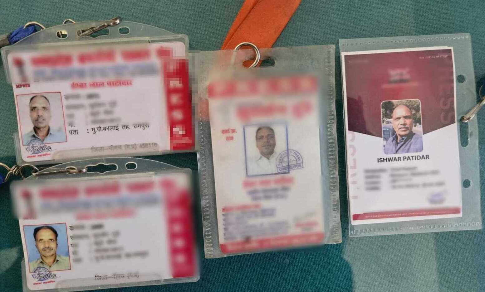 ID cards recovered from the accused, all four have different photos on them.