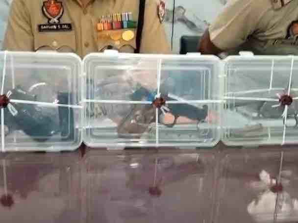 आरोपियों के पास से बरामद किया गया असलहा।