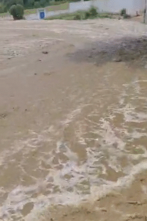 सहारनपुर के मां शाकंभरी देवी मंदिर से गुजरने वाली शाकंभरी नदी में अचानक पानी का तेज बहाव आ गया।