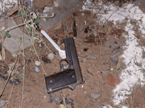मारे गए अपराधियों के पास से हथियार बरामद.