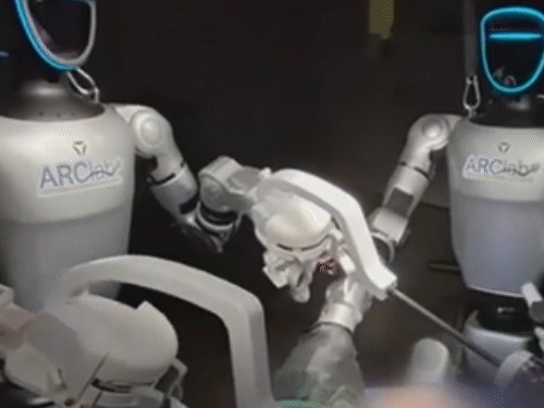 सूअरों के पेट से गॉलब्लेडर बाहर निकाला, सर्जरी में इंसान की मदद नहीं ली गई|टेक - ऑटो,Tech - Auto - Dainik Bhaskar
