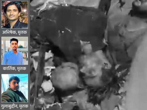 उत्तराखंड घूमने जा रहे थे; कार DCM में घुसी, चकनाचूर; अंदर फंसे तड़पते रहे|रामपुर,Rampur - Dainik Bhaskar