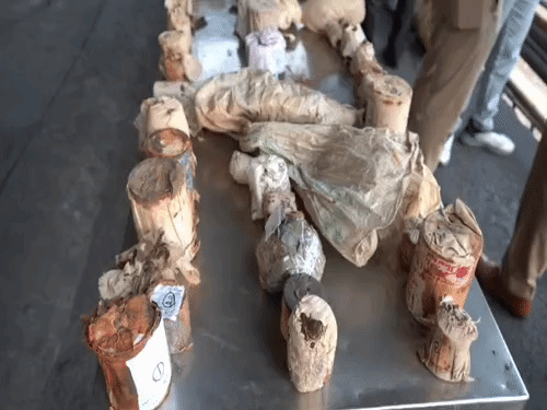 कानूनी प्रक्रिया पूरी करने के बाद नष्ट किया गया सामान।