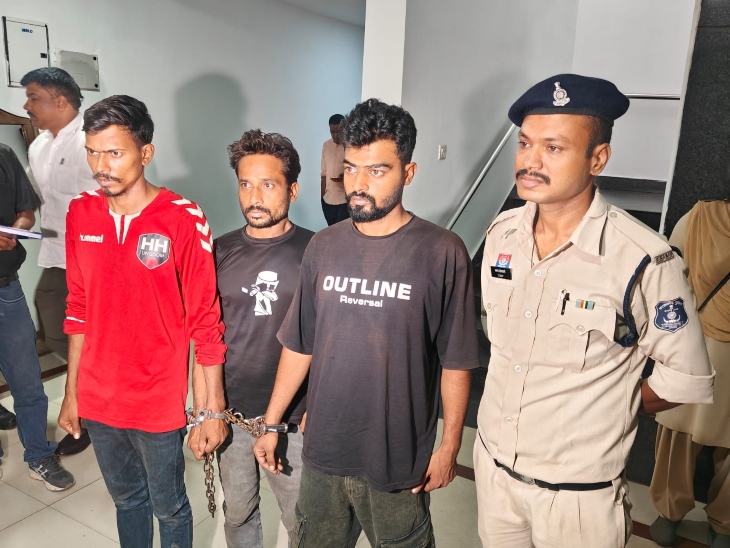 पुलिस की गिरफ्त में आरोपी।