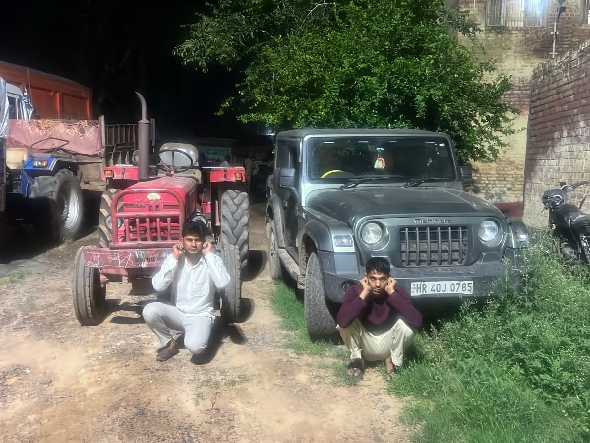 पुलिस ने थार-ट्रैक्टर भी जब्त किए; दोनों वाहनों की पावर आजमा रहे थे|नूंह,Nuh - Dainik Bhaskar