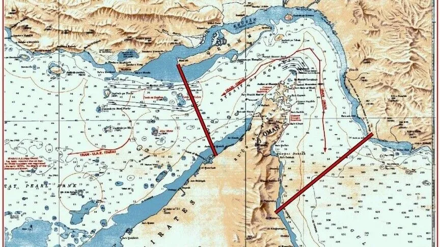 ईरान ने 4 मई को यह नक्शा जारी किया था। इसमें होर्मुज के दोनों छोर पर लाल पट्टी दिखाकर अपना कंट्रोल होने का दावा किया था।