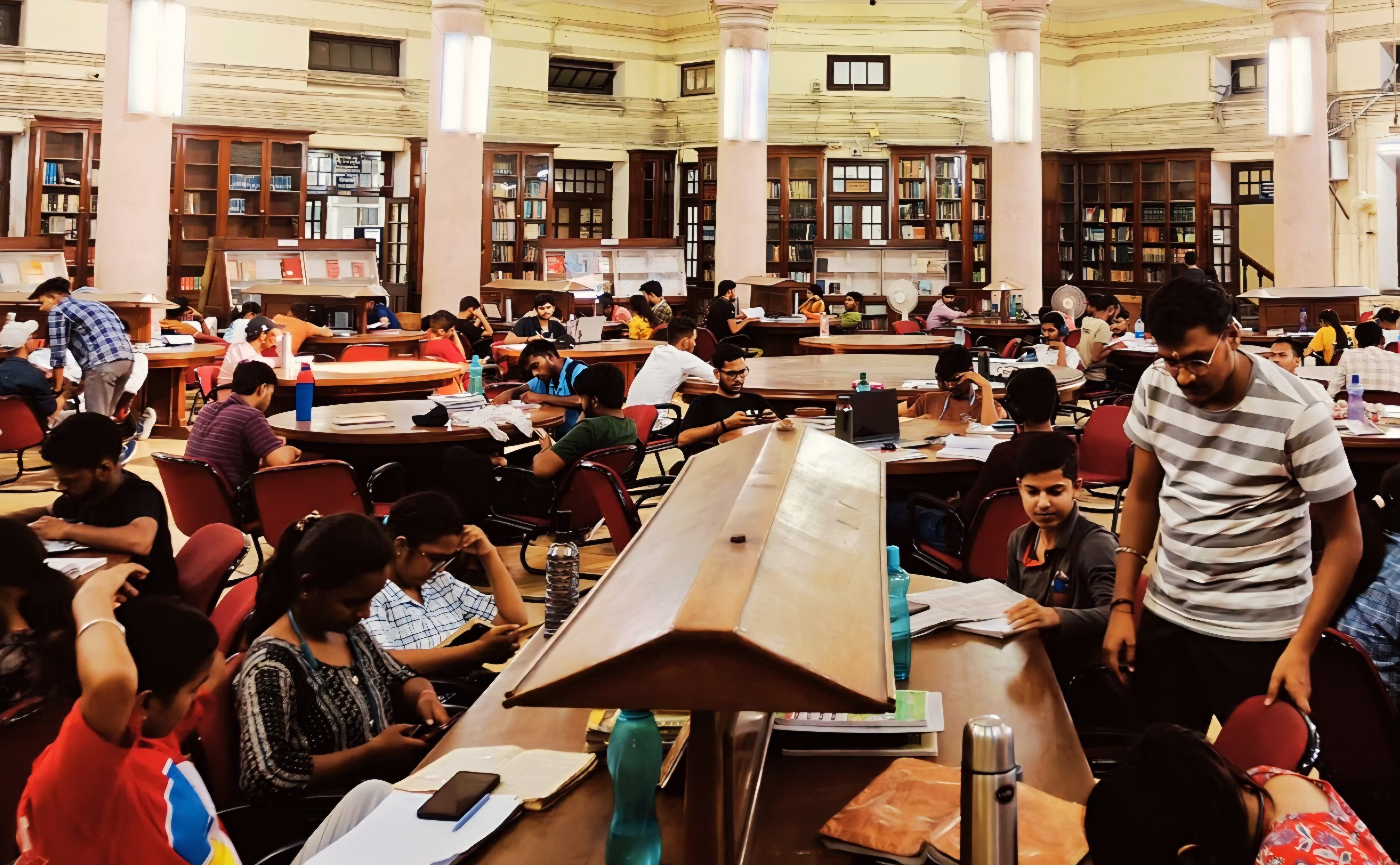 Students studying at BHU's Central Library.