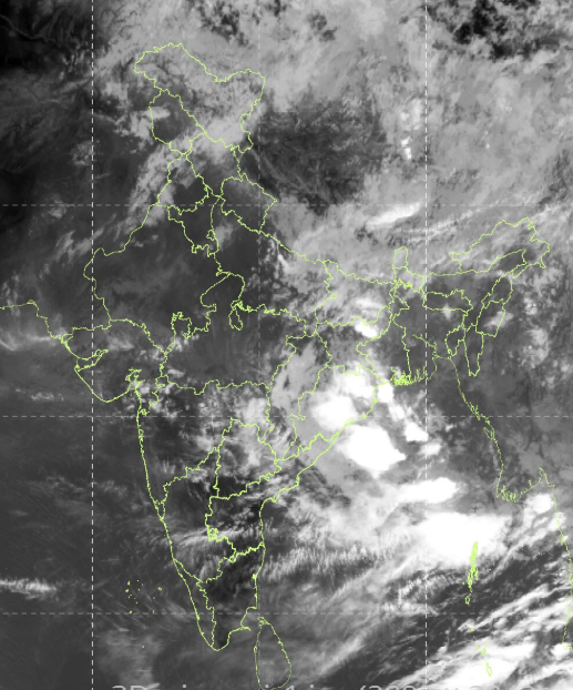 हवामान विभागाने जारी केलेल्या उपग्रह प्रतिमांवरून असे दिसून येते की, पूर्व आणि ईशान्य भारतावर ढगांचे आच्छादन केंद्रित झाले आहे, तर वायव्य भारतावर ढगांचे प्रमाण कमी दिसत आहे.