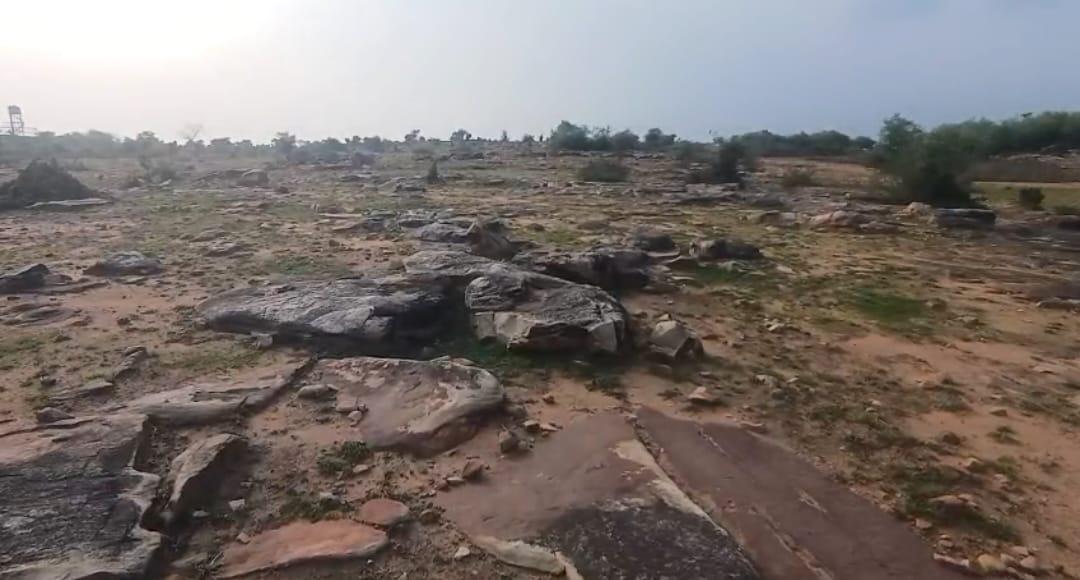 प्रयागराज में यमुनापार के इसी पहाड़ी इलाके में पहाड़ पर प्लॉटिंग की जा रही थी।