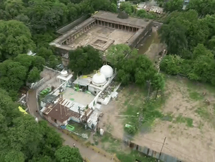 भोजशाला परिसर का ड्रोन से लिया गया वीडियो।