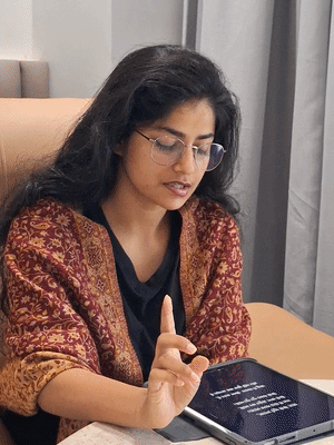 वैष्णवी शर्मा ने कहा कि घर के माहौल से मुझे बहुत मदद मिली।