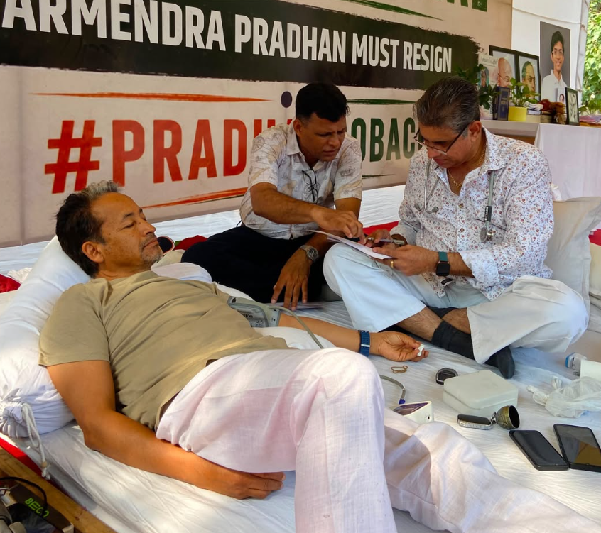 6 जुलाई तक भूख हड़ताल के कारण सोनम वांगचुक का रक्त शर्करा स्तर 72 तक गिर गया था।