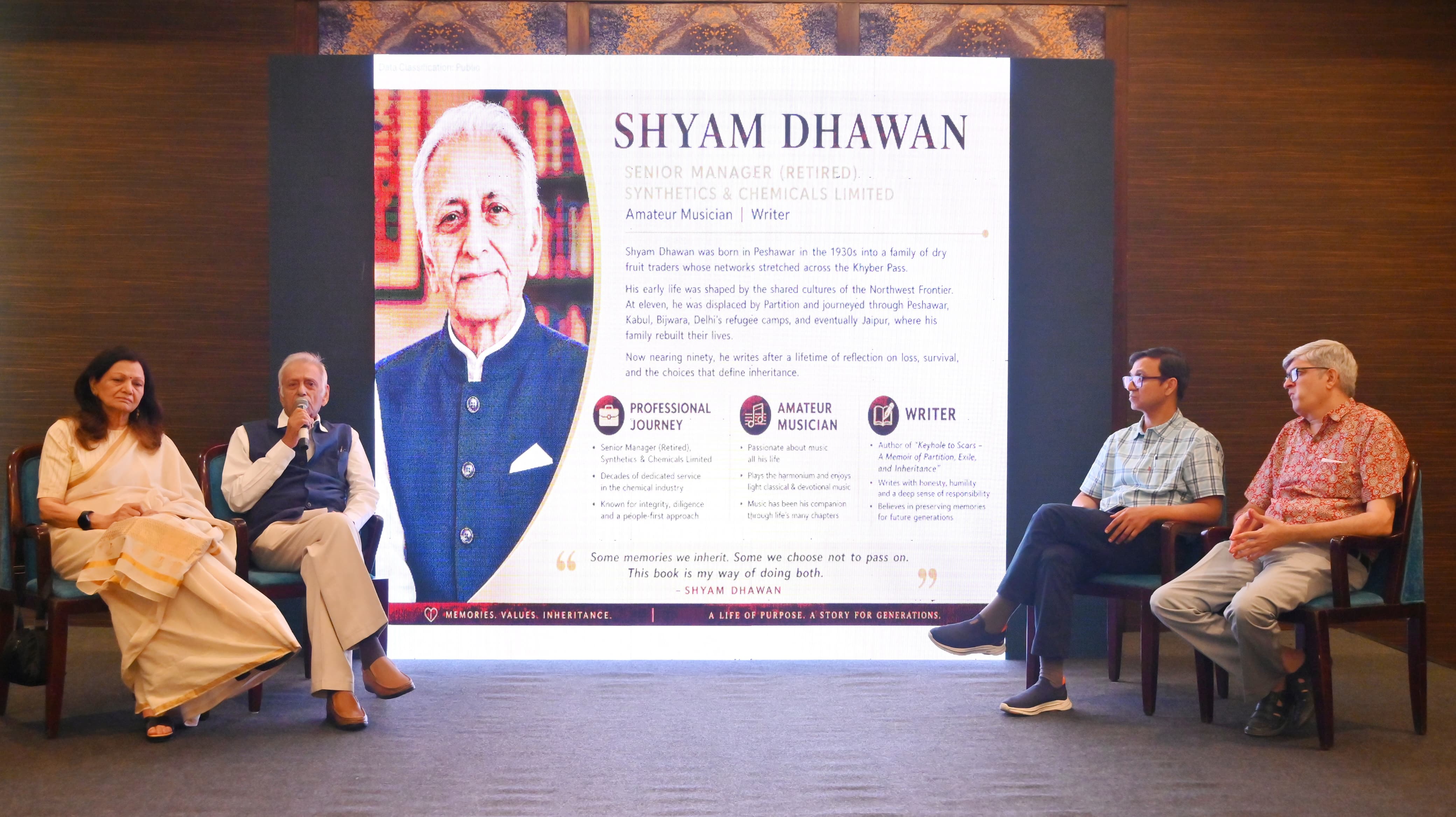 देश के बंटवारे का दर्द झेल चुके 90 साल के श्याम धवन की जिंदगी अब किताब के रूप में सामने आई है।