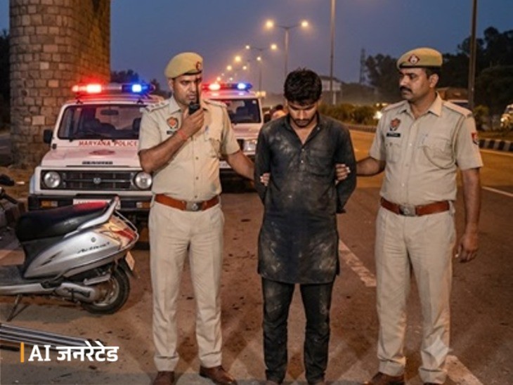 लाइट स्टैंड से वार कर एक आरोपी को दबोचा, पुलिस को सौंपा; दूसरे की तलाश जारी|गोहाना,Gohana - Dainik Bhaskar