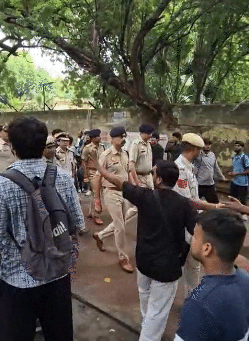 When the police reached Jantar Mantar on Tuesday morning, the protesters raised slogans of “shame, shame”.