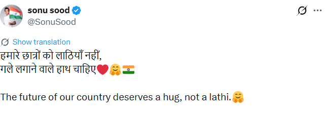सोनू सूद की पोस्ट।