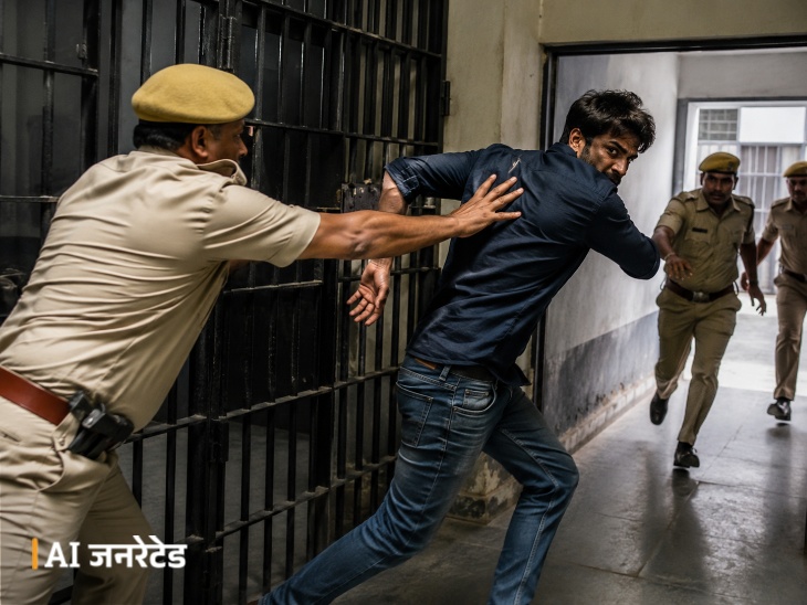 लोगों से लिफ्ट लेकर 80 KM दूर पहुंचा; पहले भी पुलिस कस्टडी से भाग चुका|जयपुर,Jaipur - Dainik Bhaskar