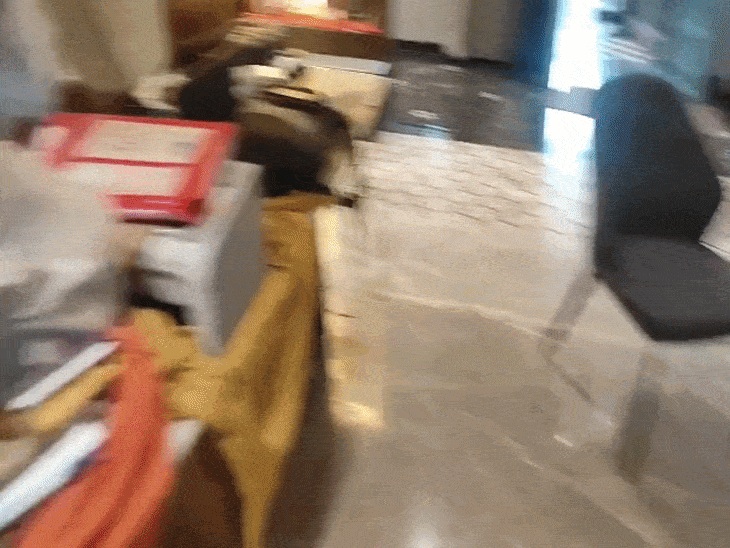 शिवराम सेमिल के आवास पर छापेमारी के दौरान जांच करते अधिकारी।