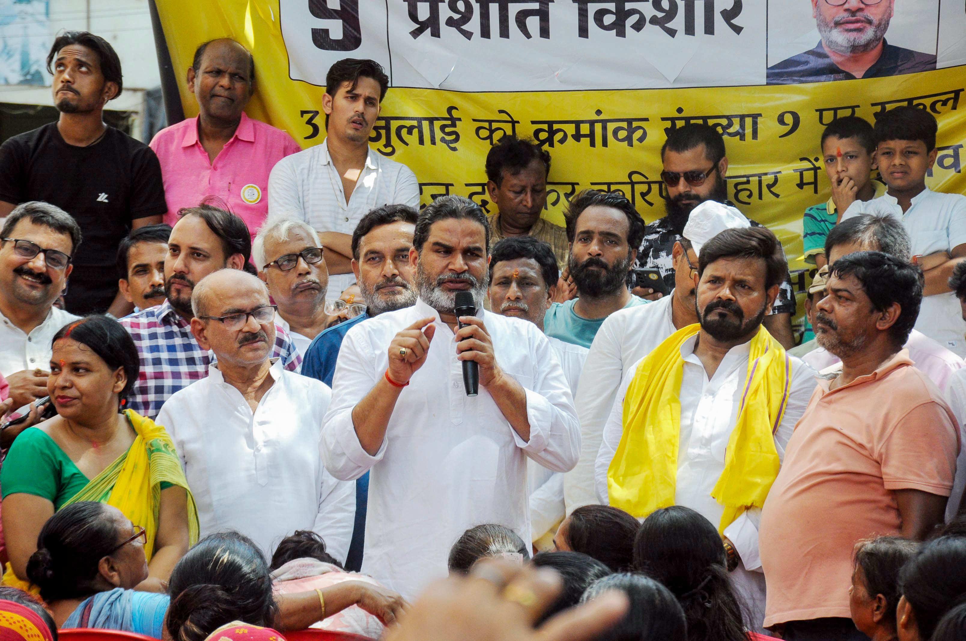 Prashant Kishor held a roadshow in Patna, the capital of Bihar, on Tuesday.