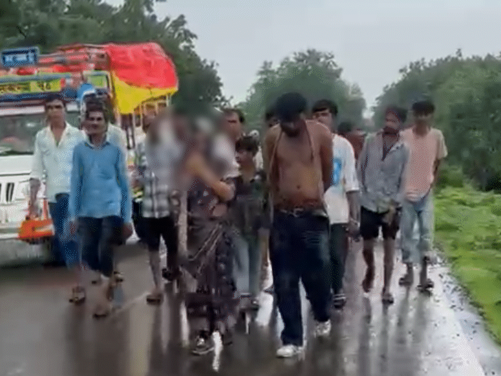 They were made to walk about 500 meters on the highway