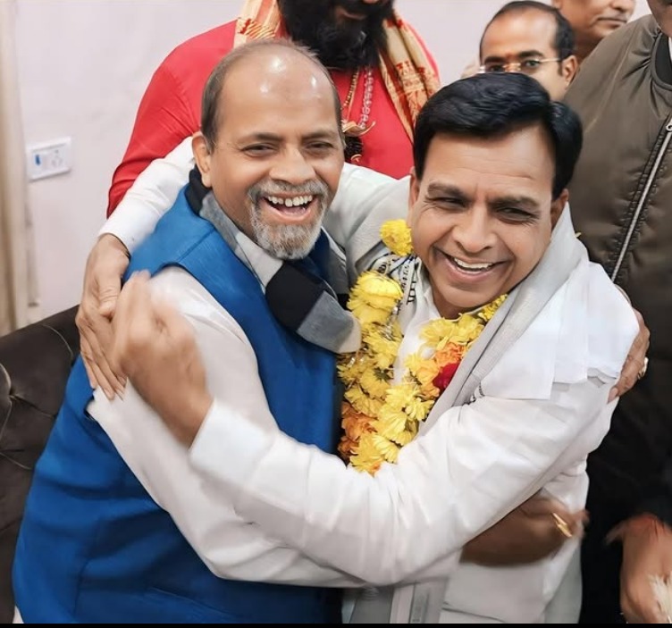 Former minister Paras Jain with Deputy CM Jagdish Deora.