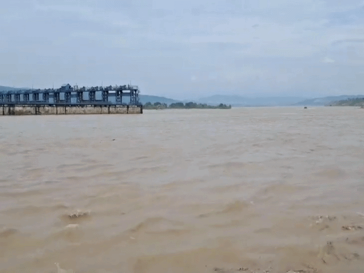 माधोपुर से विभिन्न नहरों में छोड़ा गया पानी।