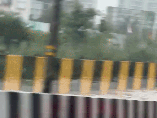 गुरुग्राम में बारिश की वजह से द्वारका एक्सप्रेसवे पर जलभराव हो गया।