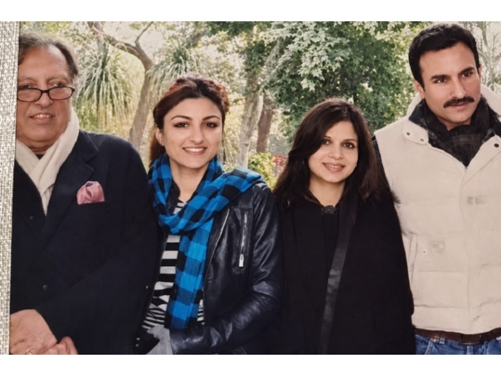 Saif Ali Khan, Soha Ali Khan and Saba Pataudi with their father.