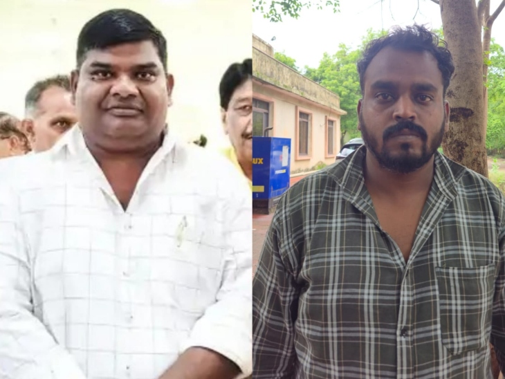 सफेद चेक की शर्ट में जिला पंचायत सदस्य जगदीश मालवीय, ब्लैक चेक शर्ट में मैकेनिकल इंजीनियर अंकित वर्मा