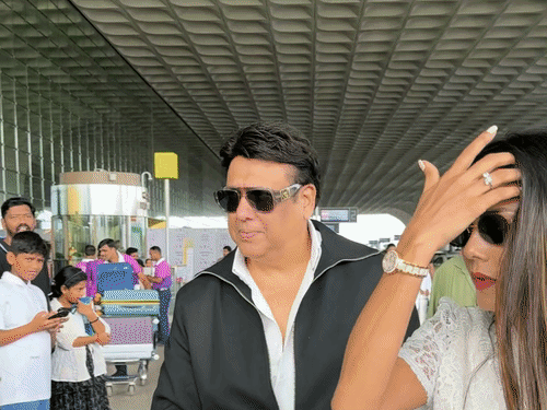 Govinda and Komal spotted at the airport.
