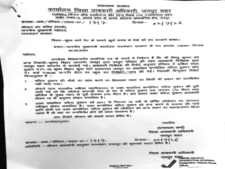 पुलिस ने एक साल पहले पत्र लिखकर कहा था- कॉलेज खुलेगा, ठेका मत खोलना